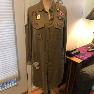 Zara patch shirt dress/jacket
